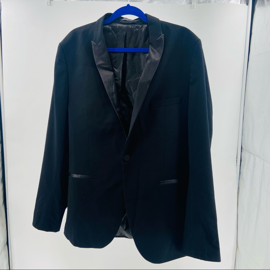H&M Men's Suit Tuxedo Style Jacket Satin Stripe Size 46r